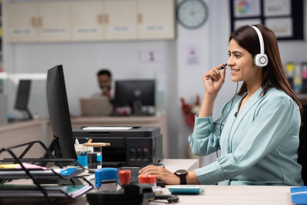 young businesswoman working in office
